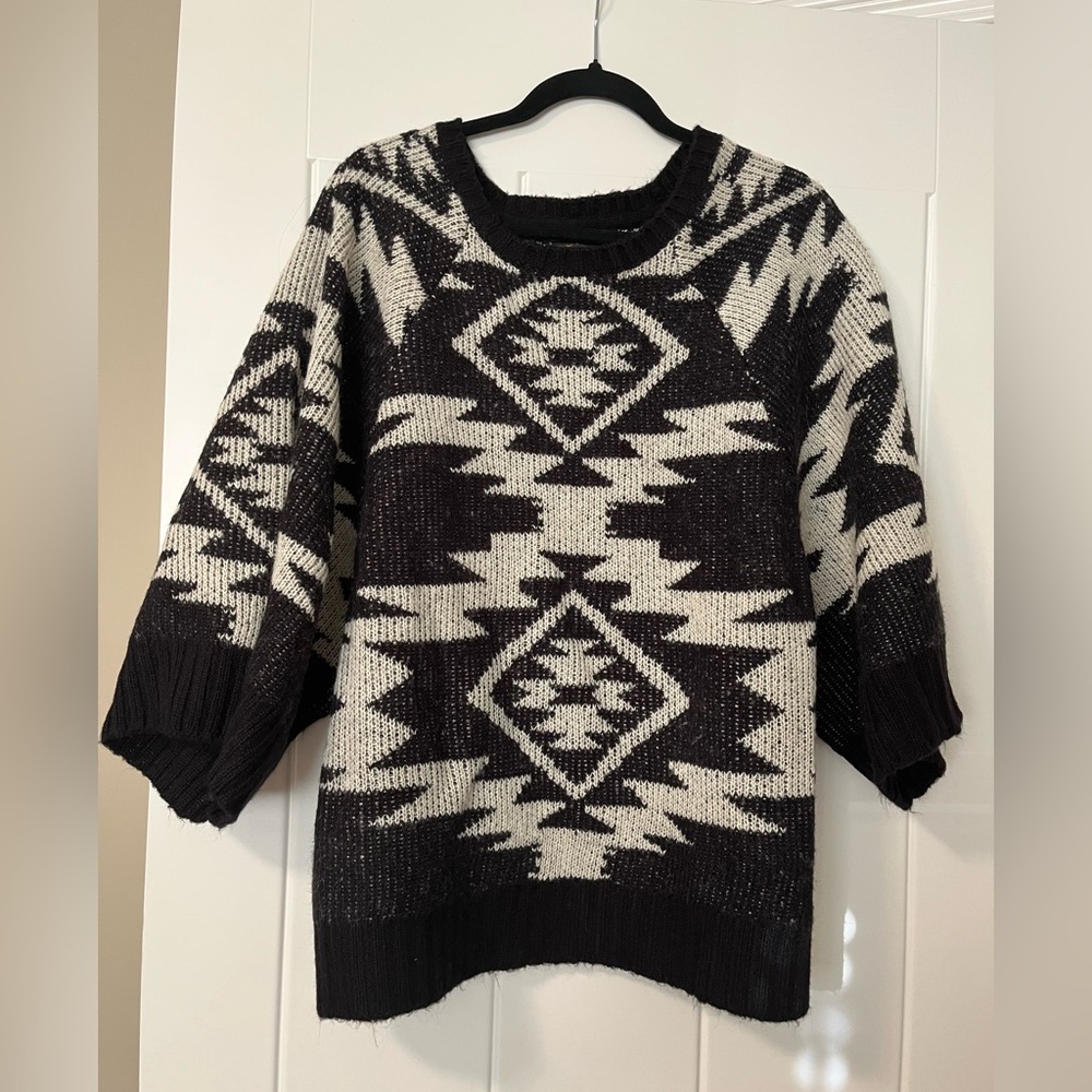 Dex Aztec Black and White Sweater
